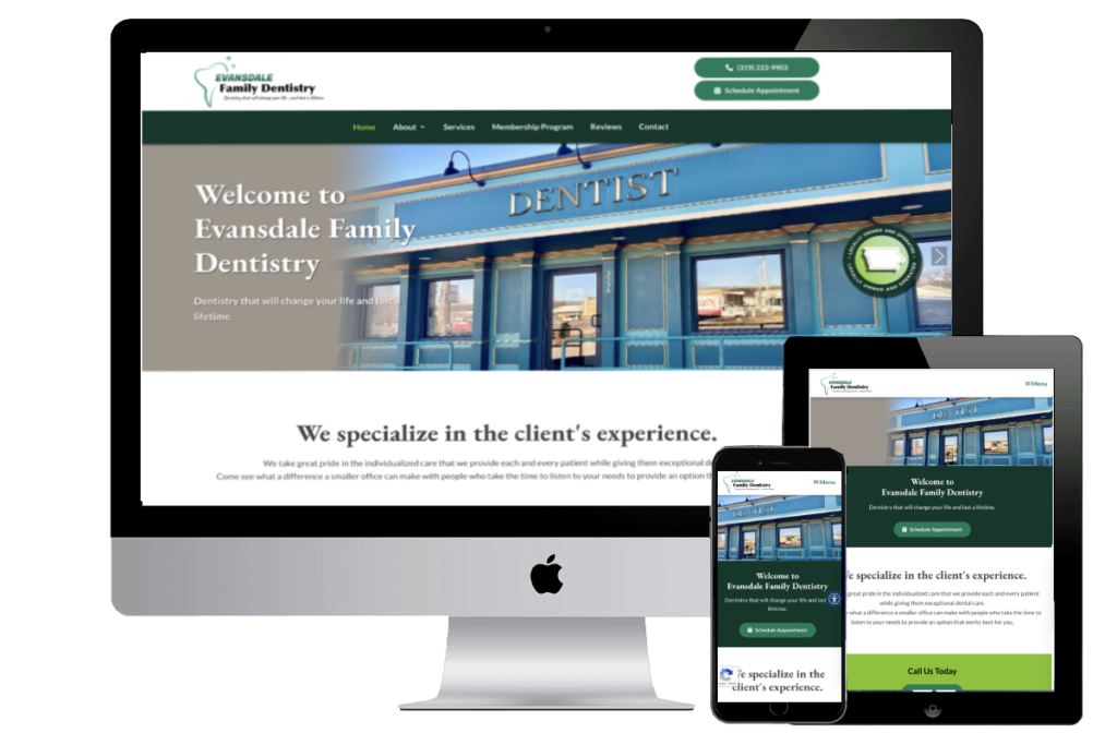 Evansdale Family Dentistry website