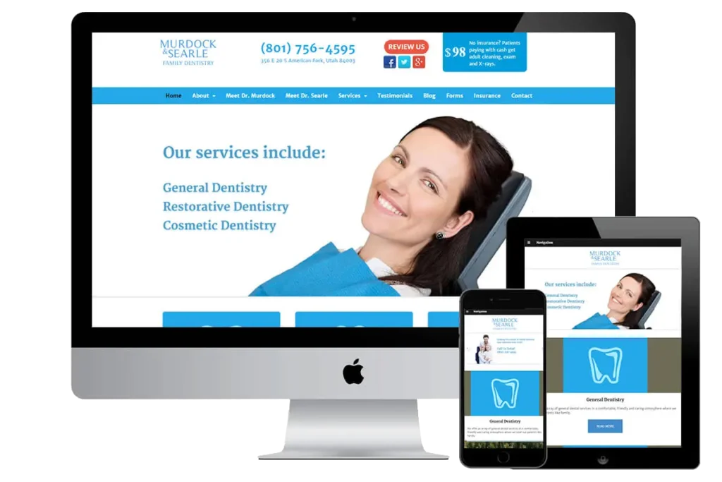 Murdock Dental website designed by Titan Web Agency