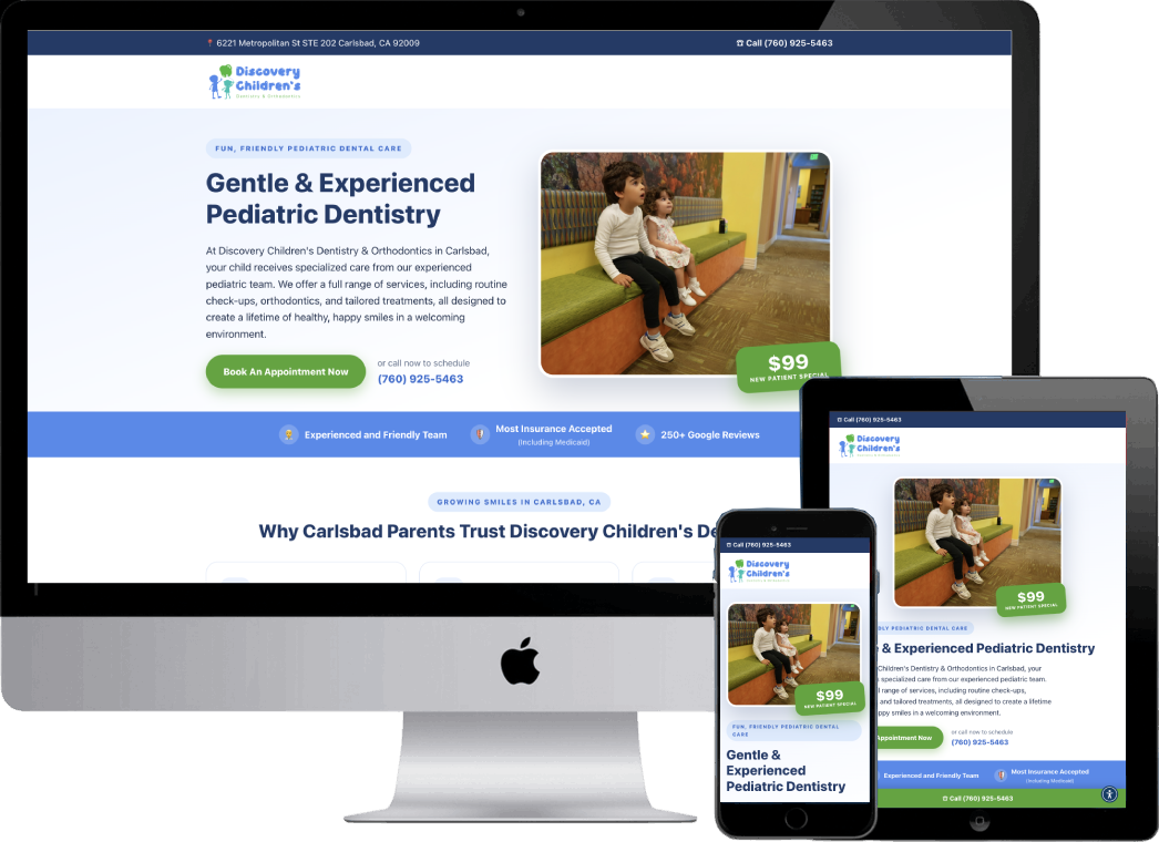 Discovery Children Pediatric Dentistry Landing Page Capture