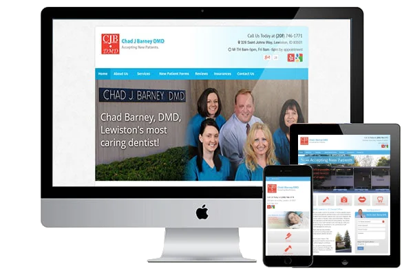 Chad Barney DDS website designed by Titan Web Agency